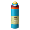 A 32 oz Owala water bottle with a bright turquoise body, a yellow lid, and orange and purple accents, shown on a plain white background.