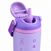 A Lavender insulated water bottle with a flip-up lid and straw, shown on a clean white background.